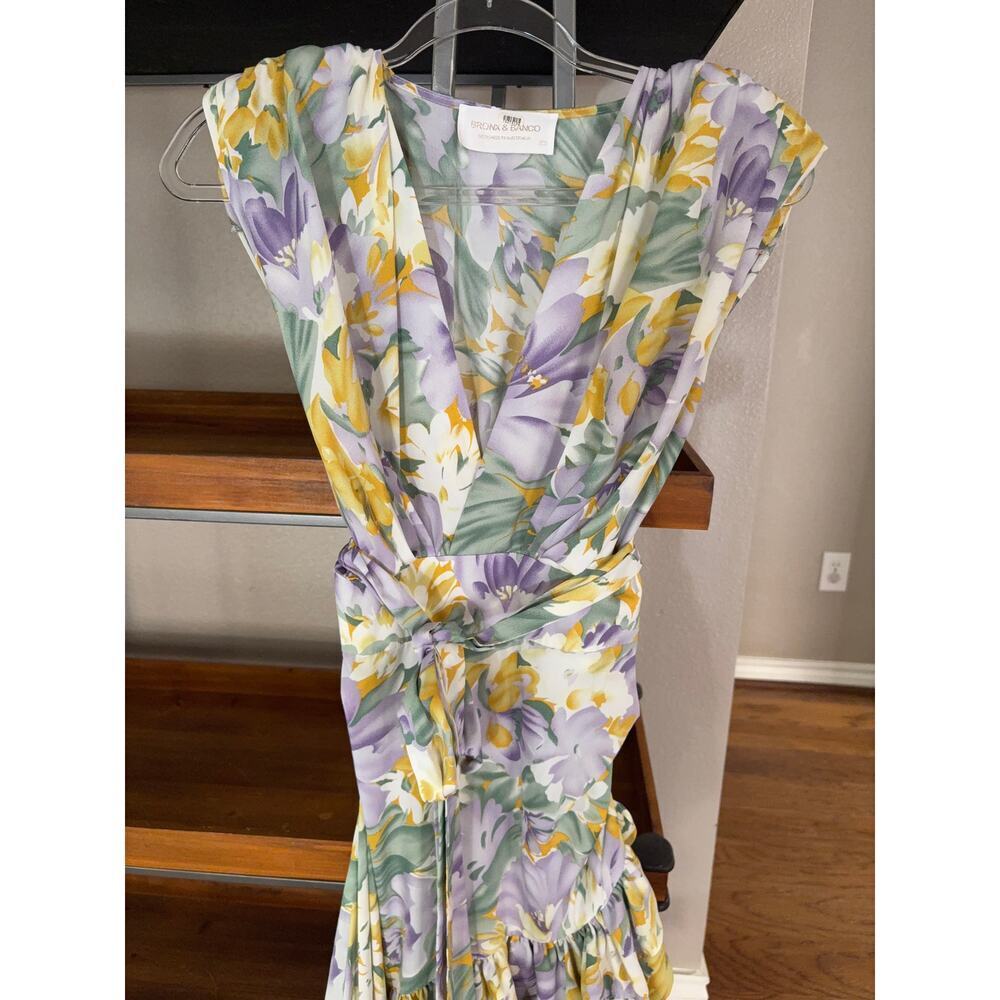 Bronx and Banco Lavender and Yellow Floral Ruffle High-Low Maxi Dress - Picture 7 of 11